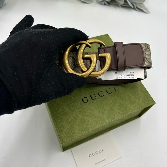 Unisex Gucci GG Marmont, Supreme leather/canvas belt size 80 cm/32 inches main image 6